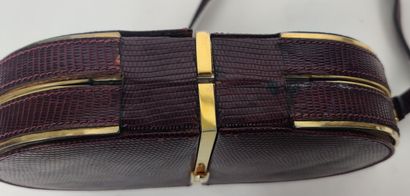 1 BALENCA shoulder bag in burgundy snake-effect...