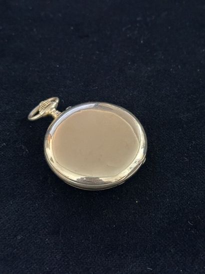 18K yellow gold gousset watch, enamelled...