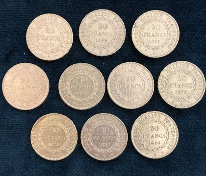 Lot of 10 20 F gold coins, worn and rubbed

Sold...