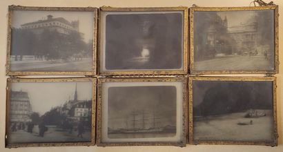 Set of 6 framed photographs on glass plates
Height...
