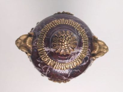 Pair of marble and gilt bronze cassolettes...