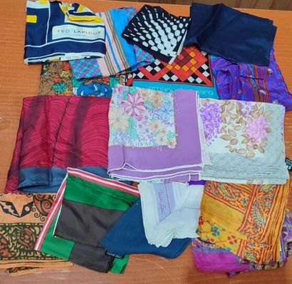 Lot of silk scarves and handkerchiefs and...