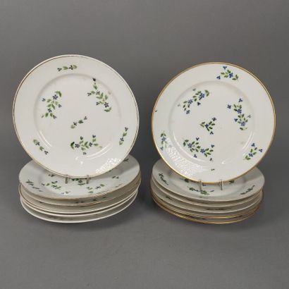 Porcelain service set decorated with gold...