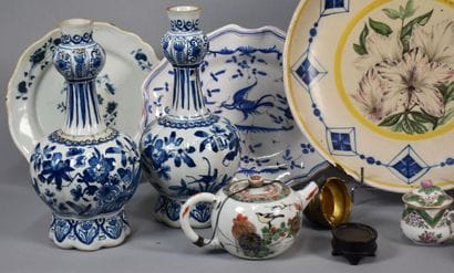 Important set of ceramics; accidents and...