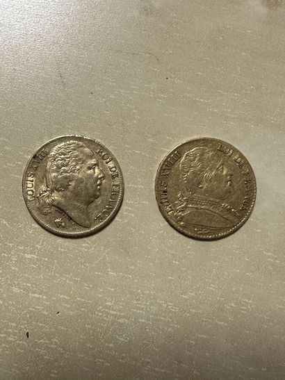2 pieces of 20 francs Louis XVIII gold

Lot...
