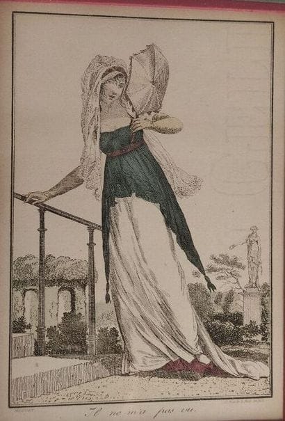 Set of two fashion color engravings
