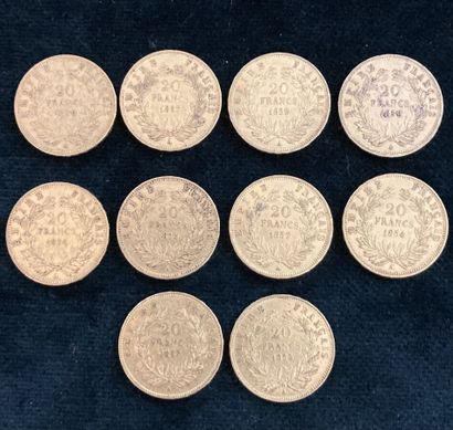 Lot of 10 20 F gold coins, worn and rubbed

Sold...