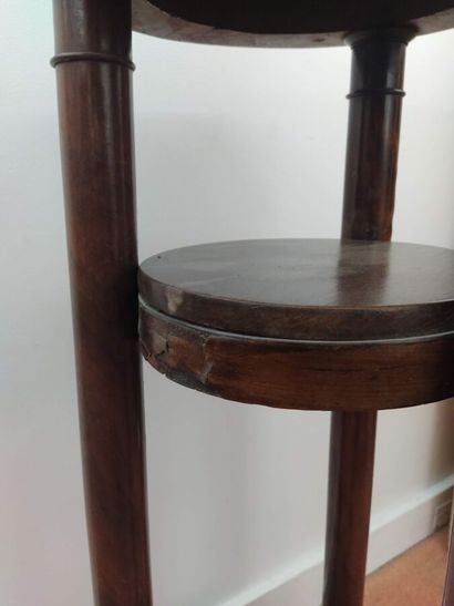 Mahogany veneered sellette, resting on three...