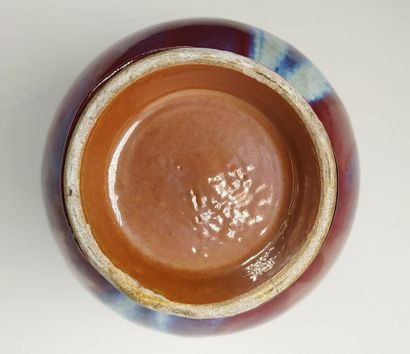 CHINA
Oxblood ceramic vase with handles 
Height...