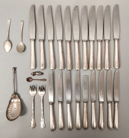 CHRISTOFLE
Eleven silver-plated metal table...
