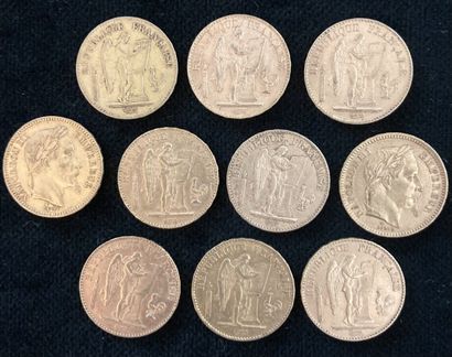 Lot of 10 20 F gold coins, worn and rubbed

Sold...
