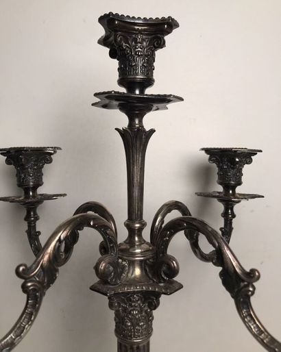 Pair of silver-plated five-light candelabra
Marked...