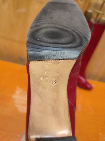 Pair of red leather boots by MAGLI, Italy
Size...