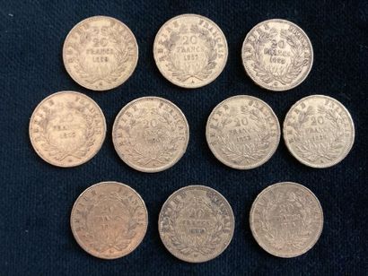 Lot of 10 20 F gold coins, worn and rubbed

Sold...