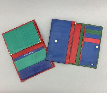 LANCEL
Red, green and blue smooth leather...