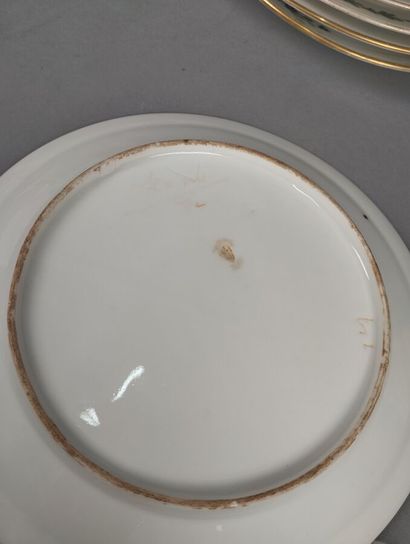Porcelain service set decorated with gold...