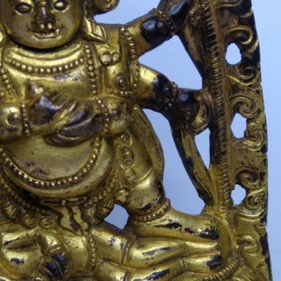 TIBET, 20th century 
Three gilded bronze...