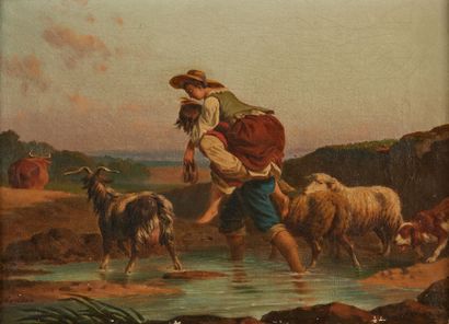 19th century French school
Farmer crossing...