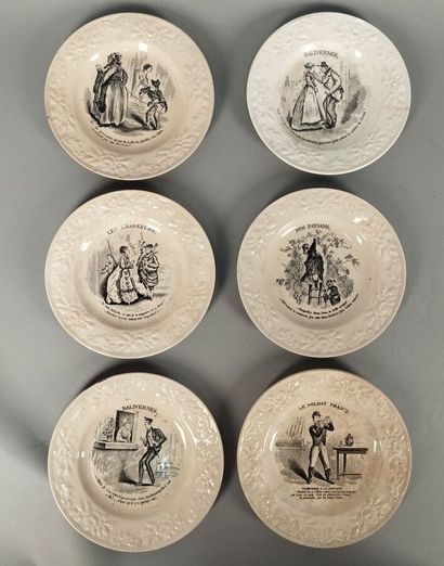 Set of eight plates decorated with 
