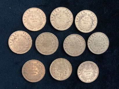 Lot of 10 20 F gold coins, worn and rubbed

Sold...
