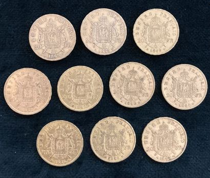 Lot of 10 20 F gold coins, worn and rubbed

Sold...