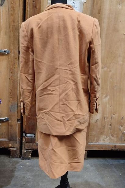 CARVEN
Orange fabric ensemble with single-breasted...