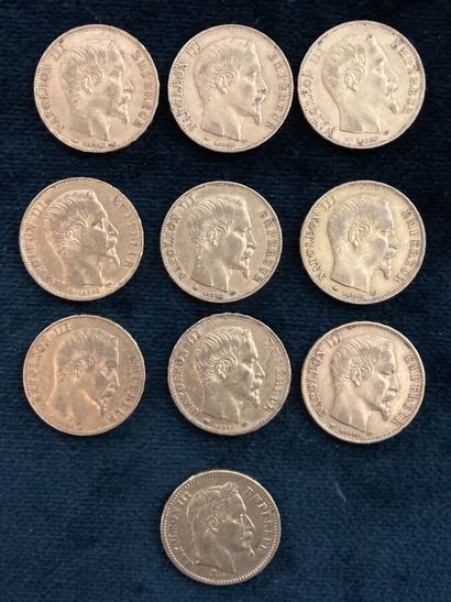 Lot of 10 20 F gold coins, worn and rubbed

Sold...