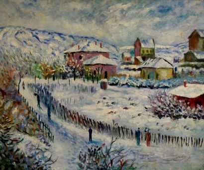 MODERN SCHOOL
Snowy landscape
Oil on canvas
Height...