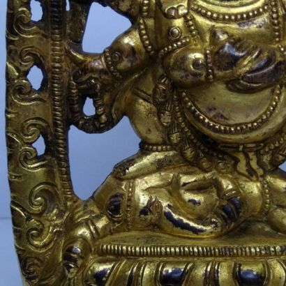 TIBET, 20th century 
Three gilded bronze...