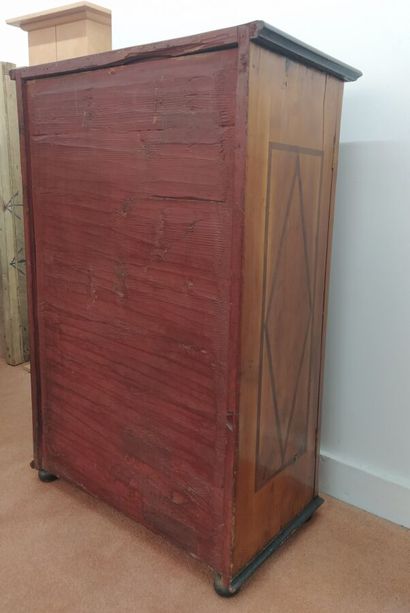 Small veneered bookcase opening with two...