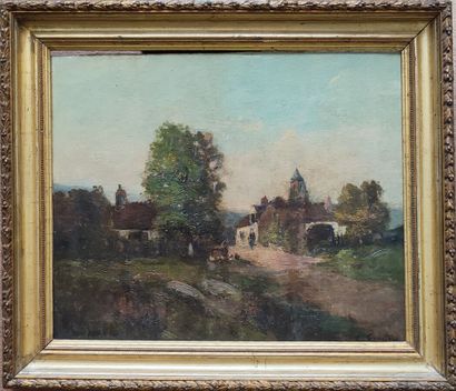 Early 20th century French school
Farm landscape...