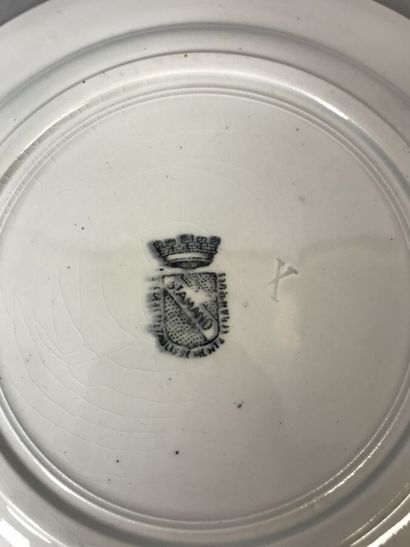 Three ceramic plates decorated with tennis...