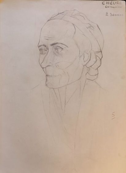 CHEURET Catherine 
Portfolio of charcoal...