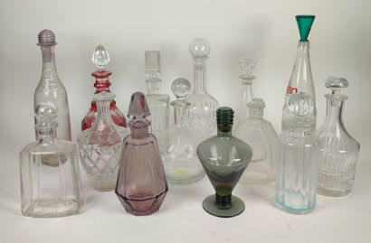 Set of crystal decanters including 2 SAINT...