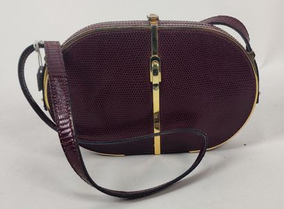 1 BALENCA shoulder bag in burgundy snake-effect...