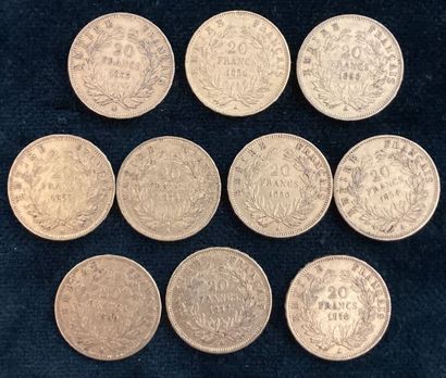 Lot of 10 20 F gold coins, worn and rubbed

Sold...