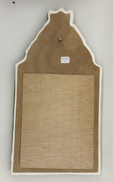 Small pediment mirror decorated with a fleur-de-lys,...