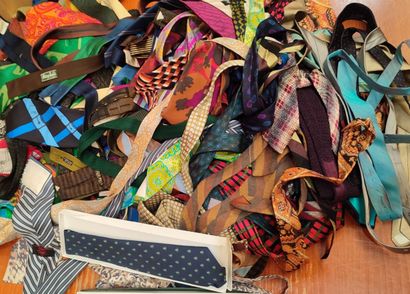 Large lot of ties in silk, wool, etc., about...