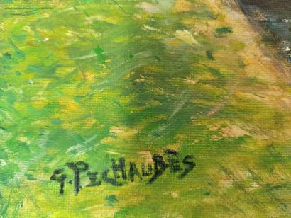 Géna Péchaubès
Show jumping
Oil on canvas
signed...