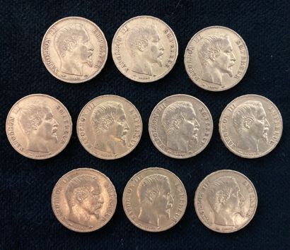 Lot of 10 20 F gold coins, worn and rubbed

Sold...