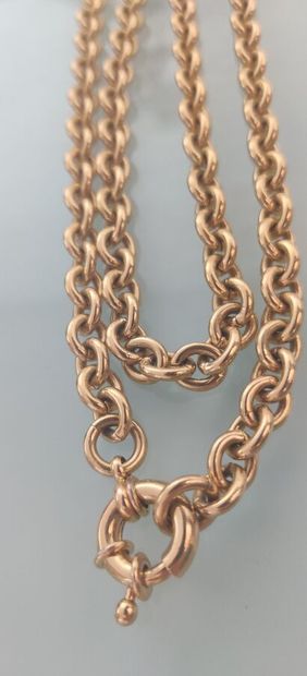 Large necklace in gilded metal
Length: 78...