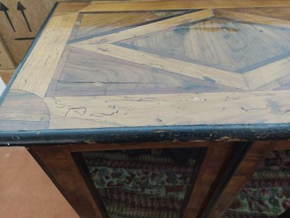 Small veneered bookcase opening with two...