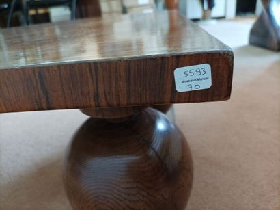 Rectangular veneered coffee table on ball...
