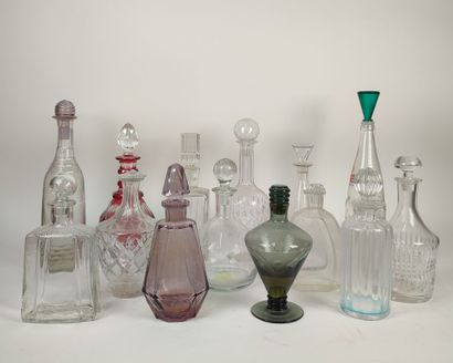 Set of crystal decanters including 2 SAINT...