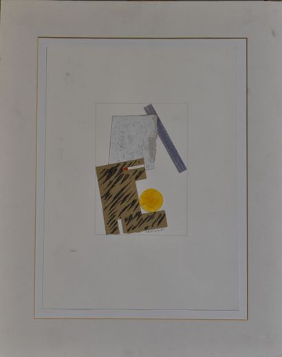 Alain BERLAND 
Geometric composition 
Gouache...