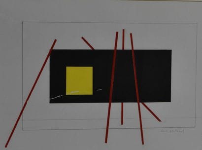 Alain BERLAND 
Geometric composition 
Gouache...
