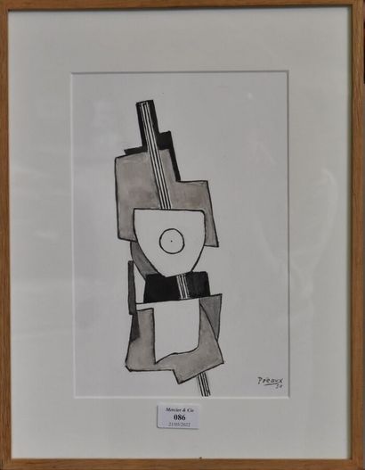 Raymond PRÉAUX (1916-1997)
Composition, 1950
Ink...