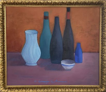 AHIL (1927-2001)
III Hommage à Morandi, 1983
Oil...