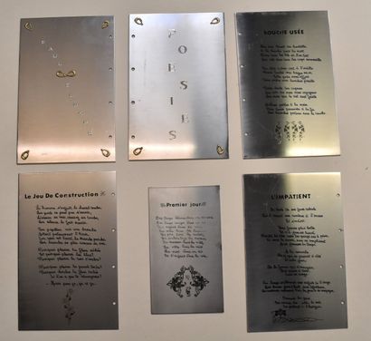 Rosette BIR (1926-1993) 
Six plaques de poésies...