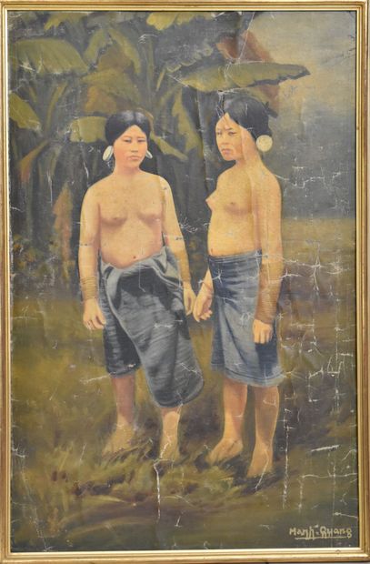 TRAN LONG (actif au XXème siècle)
Deux femmes...
